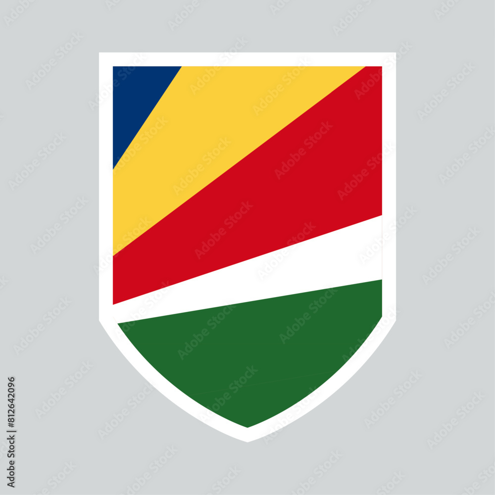 Seychelles Flag in Shield Shape Frame Seychelles Flag in Shield Shape Frame