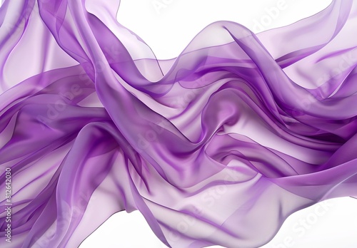Elegant soft purple silk fabric flowing and swirling with a silky texture