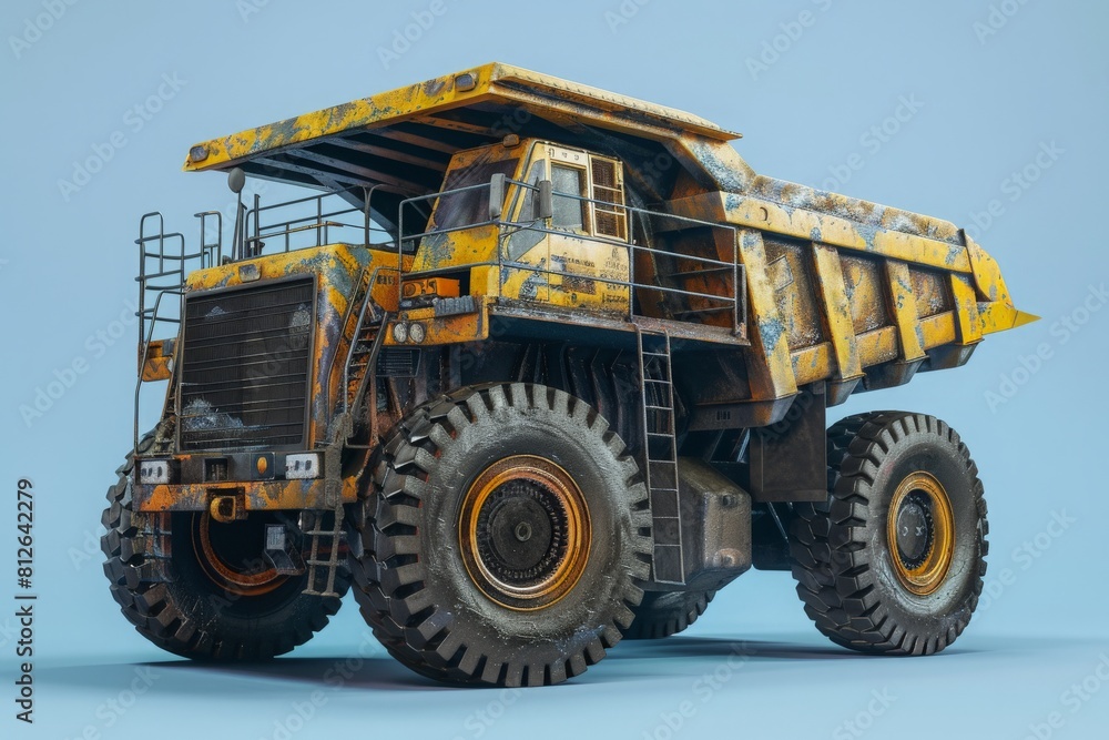 Dump truck. Abstract 3d large dumper on blue. Low pole. Mining machinery, industry equipment, Heavy career truck, open extraction, anthracite coal, gold mining, Australian quarry, dump truck concept Dump truck. Abstract 3d large dumper on blue. Low pole. Mining machinery, industry equipment, Heavy career truck, open extraction, anthracite coal, gold mining, Australian quarry, dump truck concept