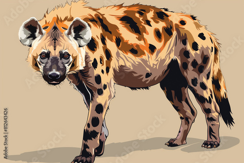 Wild Africa  Vector Illustration of a Spotted Hyena in its Natural Habitat
