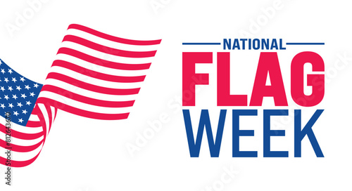 June is National Flag Week background template. Holiday concept. use to background, banner, placard, card, and poster design template with text inscription and standard color.