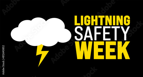 June is Lightning Safety Week background template. Holiday concept. use to background, banner, placard, card, and poster design template with text inscription and standard color.