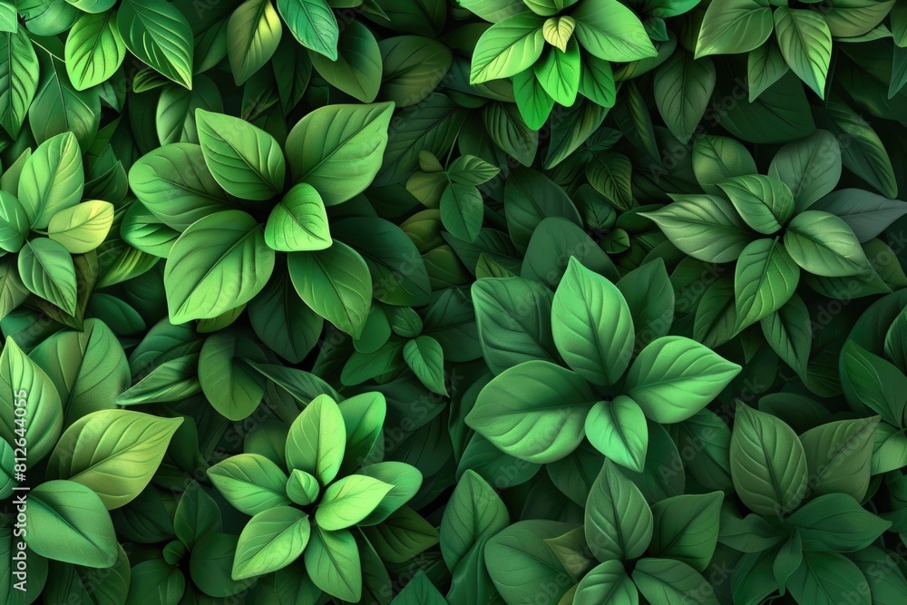A bunch of green leaves on a wall, perfect for nature backgrounds A bunch of green leaves on a wall, perfect for nature backgrounds