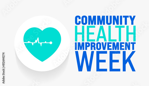 June is Community health improvement week background template. Holiday concept. use to background, banner, placard, card, and poster design template with text inscription and standard color.