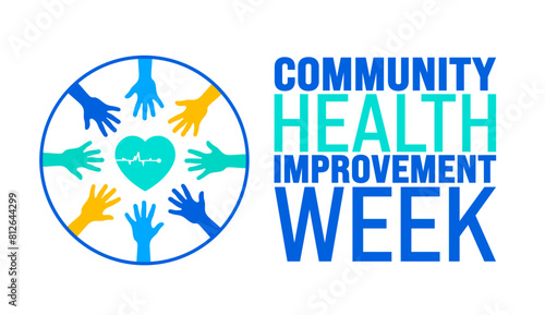 June is Community health improvement week background template. Holiday concept. use to background, banner, placard, card, and poster design template with text inscription and standard color.