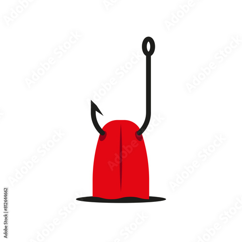 Visualization of the phenomenon of censorship creative caricature pierced of hook human tongue creative vector illustration.