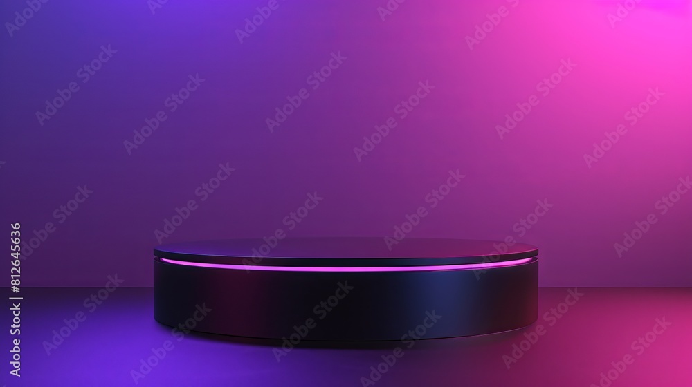 Black Table With Purple and Pink Lights Black Table With Purple and Pink Lights