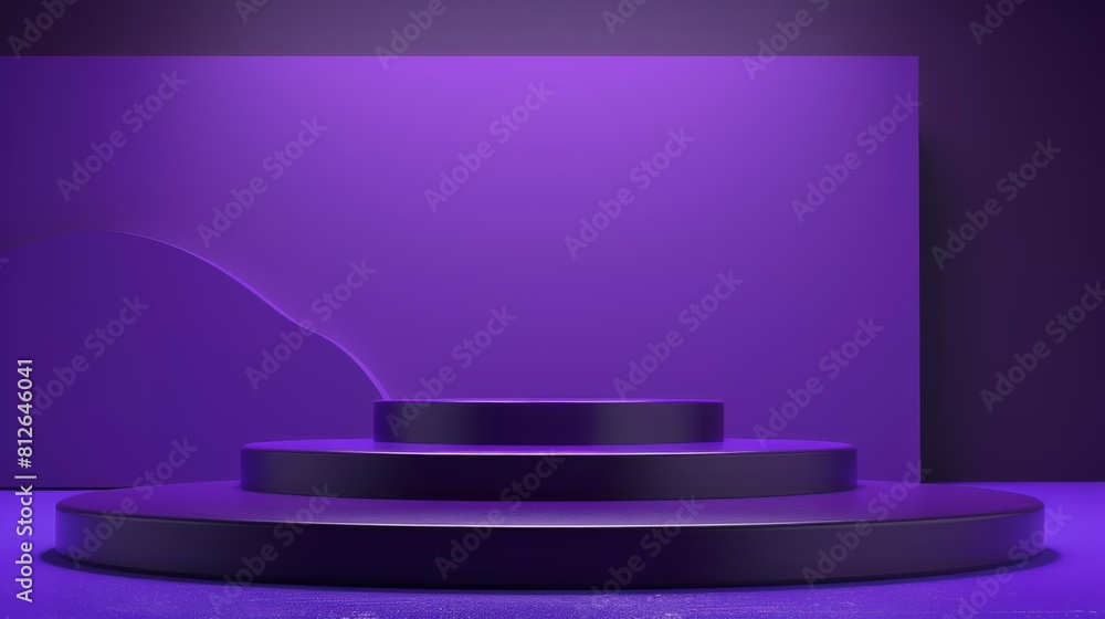 Obraz premium Empty Stage With Purple Background