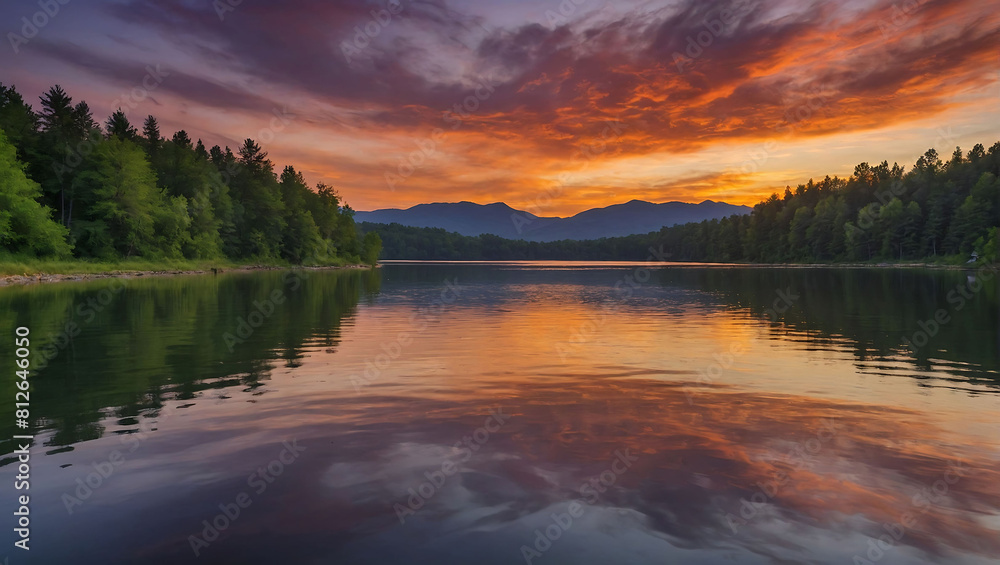Sunset over the lake Tranquil Sunset Over Lake Sunset over the lake Tranquil Sunset Over Lake