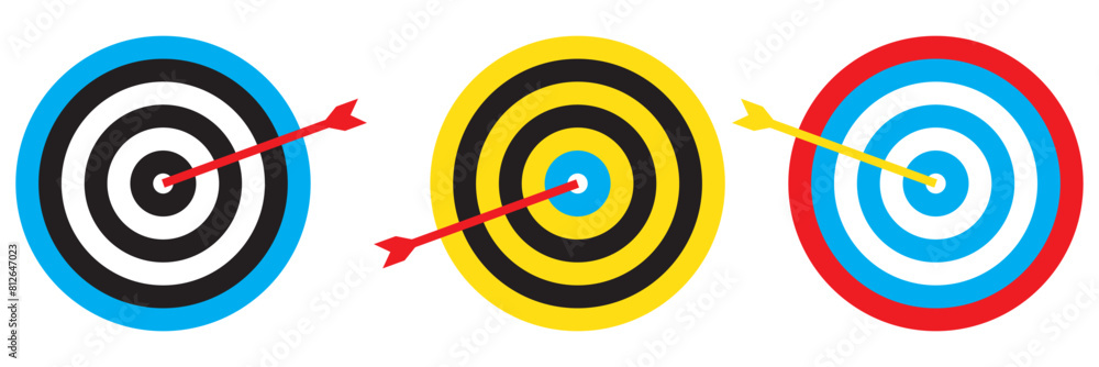 Target with arrow icon set. Archery target with arrow. Archery target with arrow isolated on transparent background. Bullseye concept vector illustration. Vector graphic EPS 10 Target with arrow icon set. Archery target with arrow. Archery target with arrow isolated on transparent background. Bullseye concept vector illustration. Vector graphic EPS 10