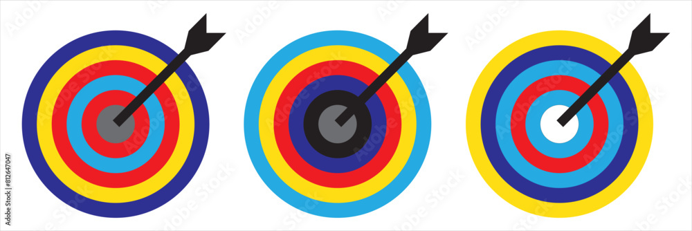 Target with arrow icon set. Archery target with arrow. Archery target with arrow isolated on transparent background. Bullseye concept vector illustration. Vector graphic EPS 10 Target with arrow icon set. Archery target with arrow. Archery target with arrow isolated on transparent background. Bullseye concept vector illustration. Vector graphic EPS 10