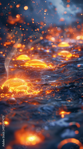 Glowing molten lava texture with sparks.