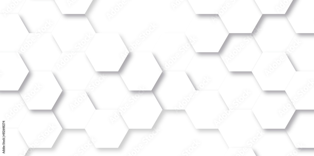 Abstract white background with digital data and hexagons. Modern abstract vector polygonal pattern. Futuristic abstract honeycomb seamless. Technology illustration for web banner design template. Abstract white background with digital data and hexagons. Modern abstract vector polygonal pattern. Futuristic abstract honeycomb seamless. Technology illustration for web banner design template.