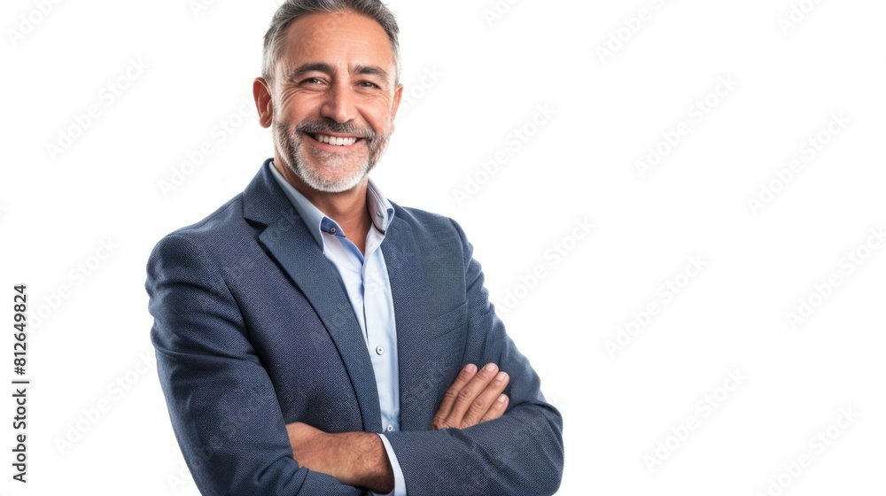 A man in a suit standing with crossed arms. Suitable for business concept images A man in a suit standing with crossed arms. Suitable for business concept images