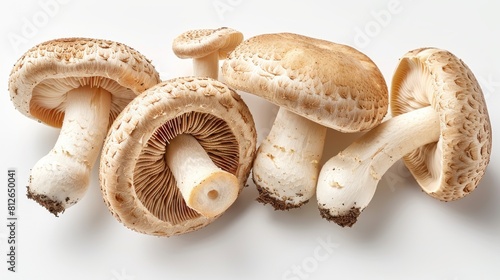 Light brown mushroom with a large brown cap and white gills underneath. photo