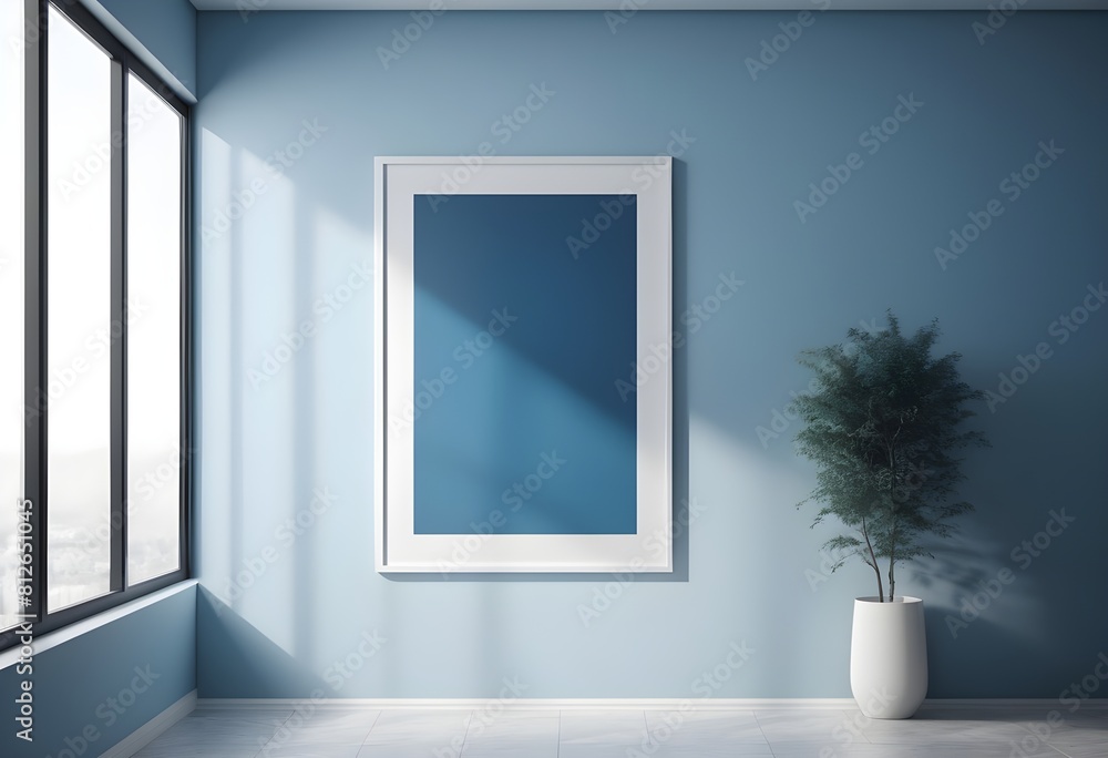 Obraz premium Mockup interior designs for advertising and social media compaigns with lavish frames and other luxrious elements at front of wall