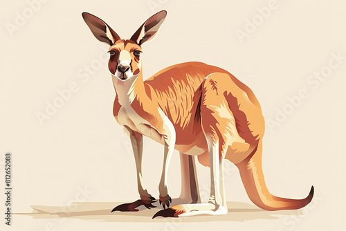 Cute Full Body Kangaroo Vector Illustration: Embrace Nature's Charm! photo