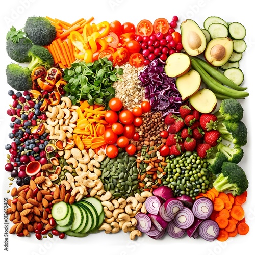 salad bar filled with an array of colorful vegetables   white background