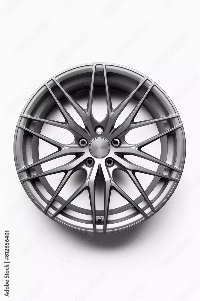 Silver alloy wheel on a white background Silver alloy wheel on a white background