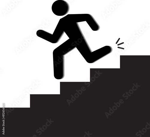 People running down stairs pictogram