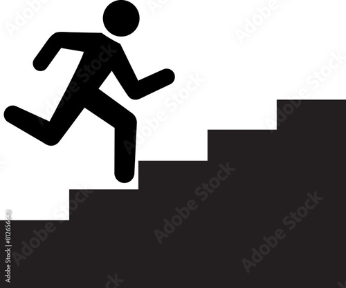 People running up stairs pictogram