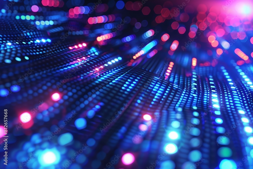 A colorful, abstract image of a light show with many different colored dots A colorful, abstract image of a light show with many different colored dots