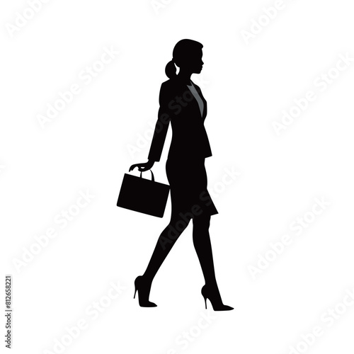 Business woman silhouette design isolated on white background. Female vector silhouette on white background.