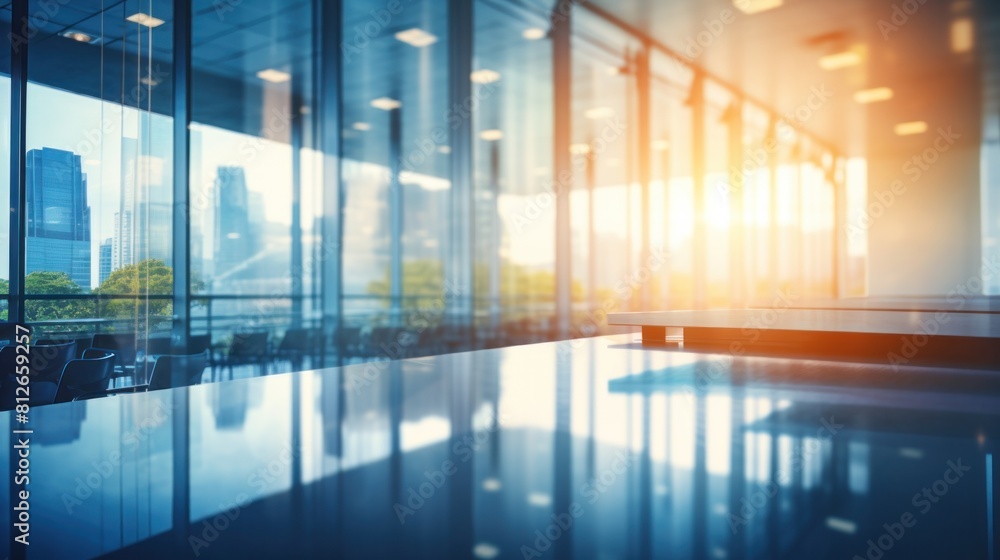 A beautiful blurred background of a light modern office interior A beautiful blurred background of a light modern office interior