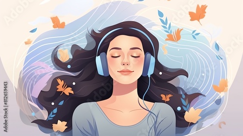 Sound therapy sessions healing rhythms theme cartoon drawing Triadic Color