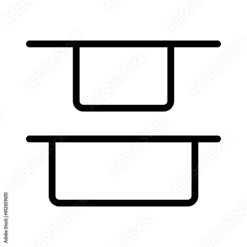 Top distribution icon from user interface collection Thin linear top alignment icon, Line, Solid, Flat Line, Suitable for Web Page, Mobile App, UI, UX design
