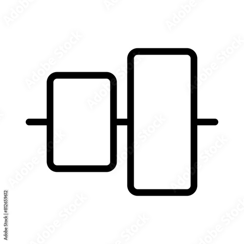 Vertical center alignment icon from user interface collection Thin linear Vertical center alignment icon, Line, Solid, Flat Line, Suitable for Web Page, Mobile App, UI, UX design