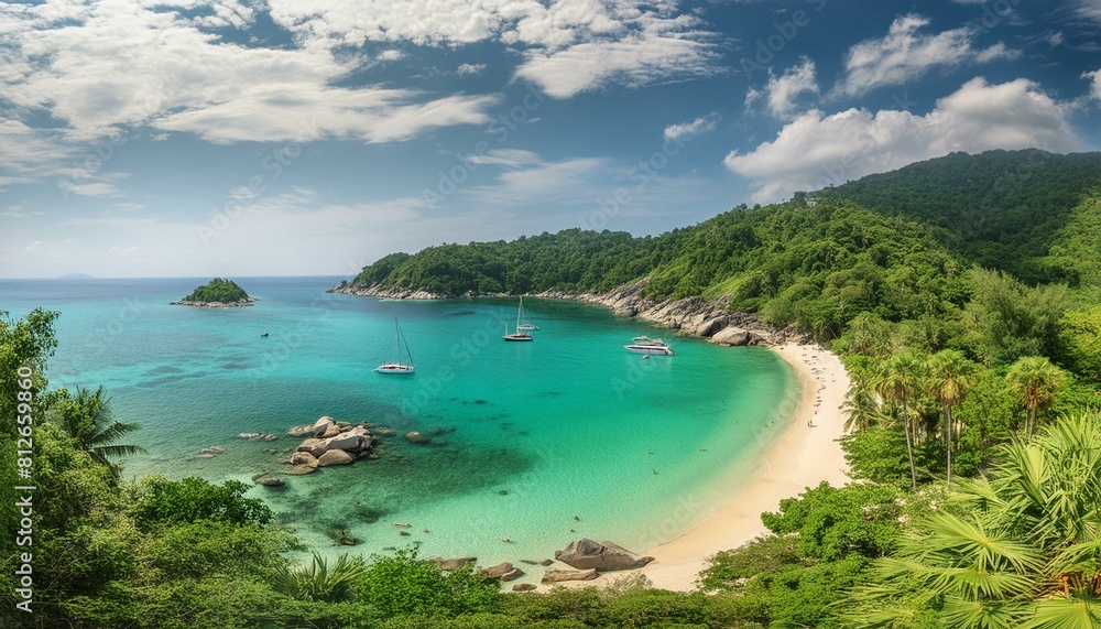 Summer vacation with vibrant imagery that transports viewers to idyllic beach destinations, lush landscapes, and exciting adventures Summer vacation with vibrant imagery that transports viewers to idyllic beach destinations, lush landscapes, and exciting adventures