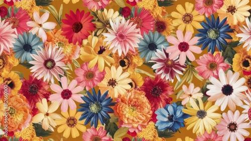 flower seamless pattern on muster background