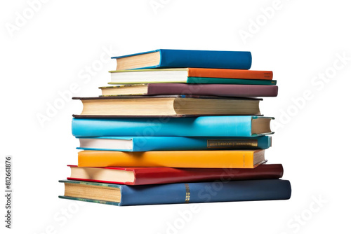 Wallpaper Mural A stack of books with a blue book on top. The books are of different colors and sizes Torontodigital.ca