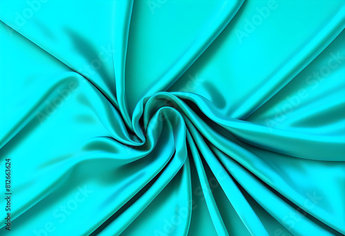 A luxurious blue-green silk fabric with soft folds