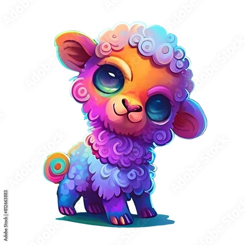 Cute rainbow sheep. Clipart is a great choice for creating cards  invitations  party supplies and decorations. AI generated.