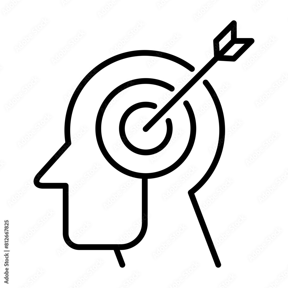 Marketing icon. Strategy icon. Person head icon Marketing icon. Strategy icon. Person head icon