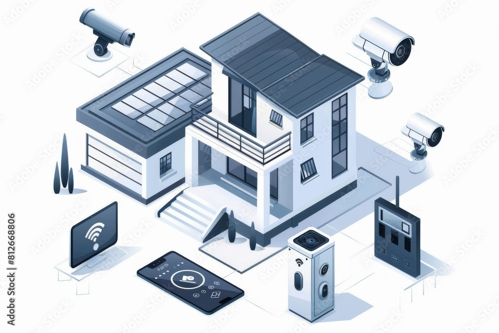 Smart home security integrates CCTV with motion sensors for advanced monitoring, managing electronic equipment and surveillance with glass break detectors. Smart home security integrates CCTV with motion sensors for advanced monitoring, managing electronic equipment and surveillance with glass break detectors.