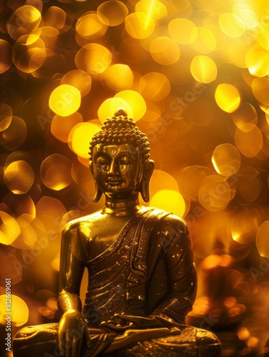 Buddha Meditation Statue in Gold
