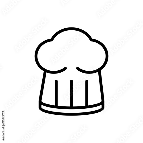 Chef hat line icon. Food icon. Restaurant icon isolated on white background. Transparent background, minimalist symbol. Vector images