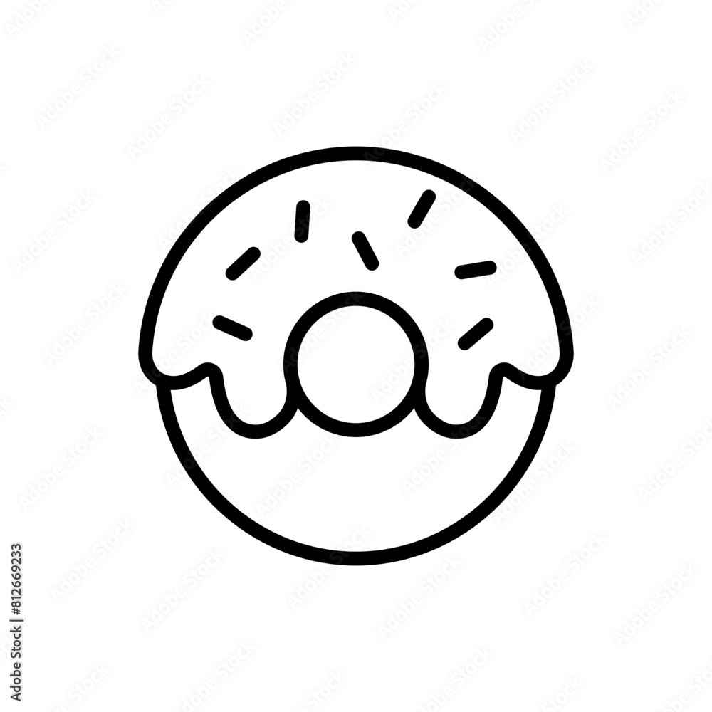 Donuts line icon. Food icon. Donut icon isolated on white background. Transparent background, minimalist symbol. Vector images Donuts line icon. Food icon. Donut icon isolated on white background. Transparent background, minimalist symbol. Vector images