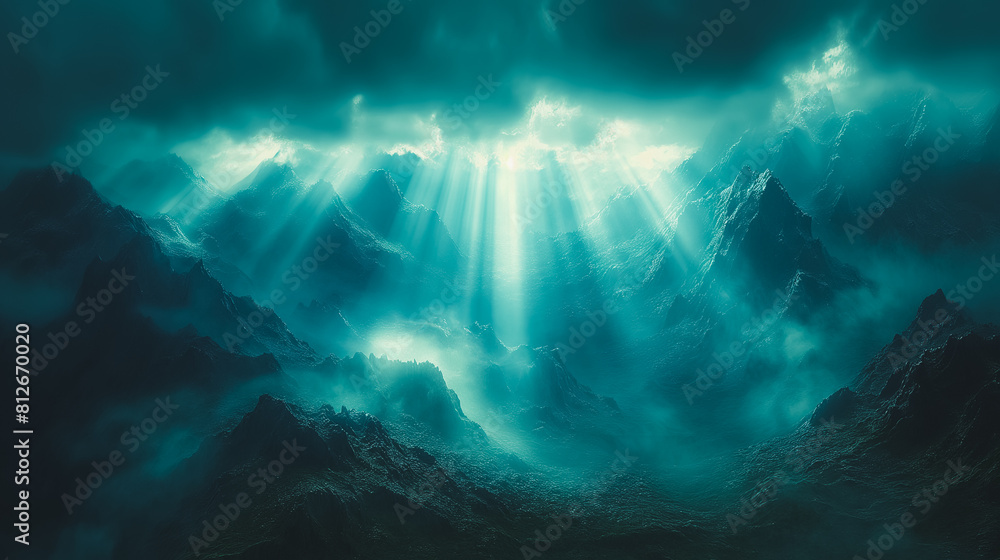 Fototapeta premium A mountain range with a blue sky and clouds