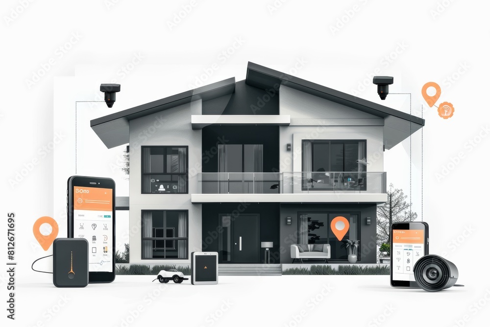 Obraz premium Electronic equipment integrated with motion sensors in CCTV systems provides advanced security observation across networked environments.
