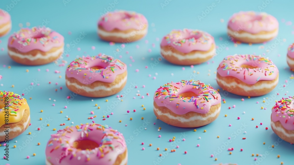 A Collection of Pink Donuts A Collection of Pink Donuts