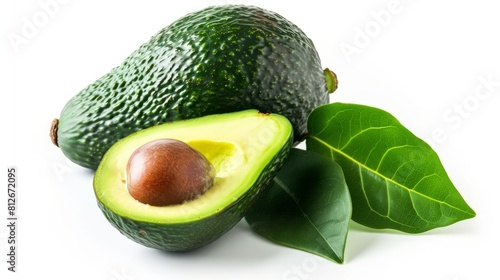 Amazing looking avocado on a White background. Stock photo