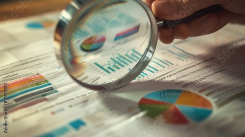 Magnifying Glass Over Financial Reports