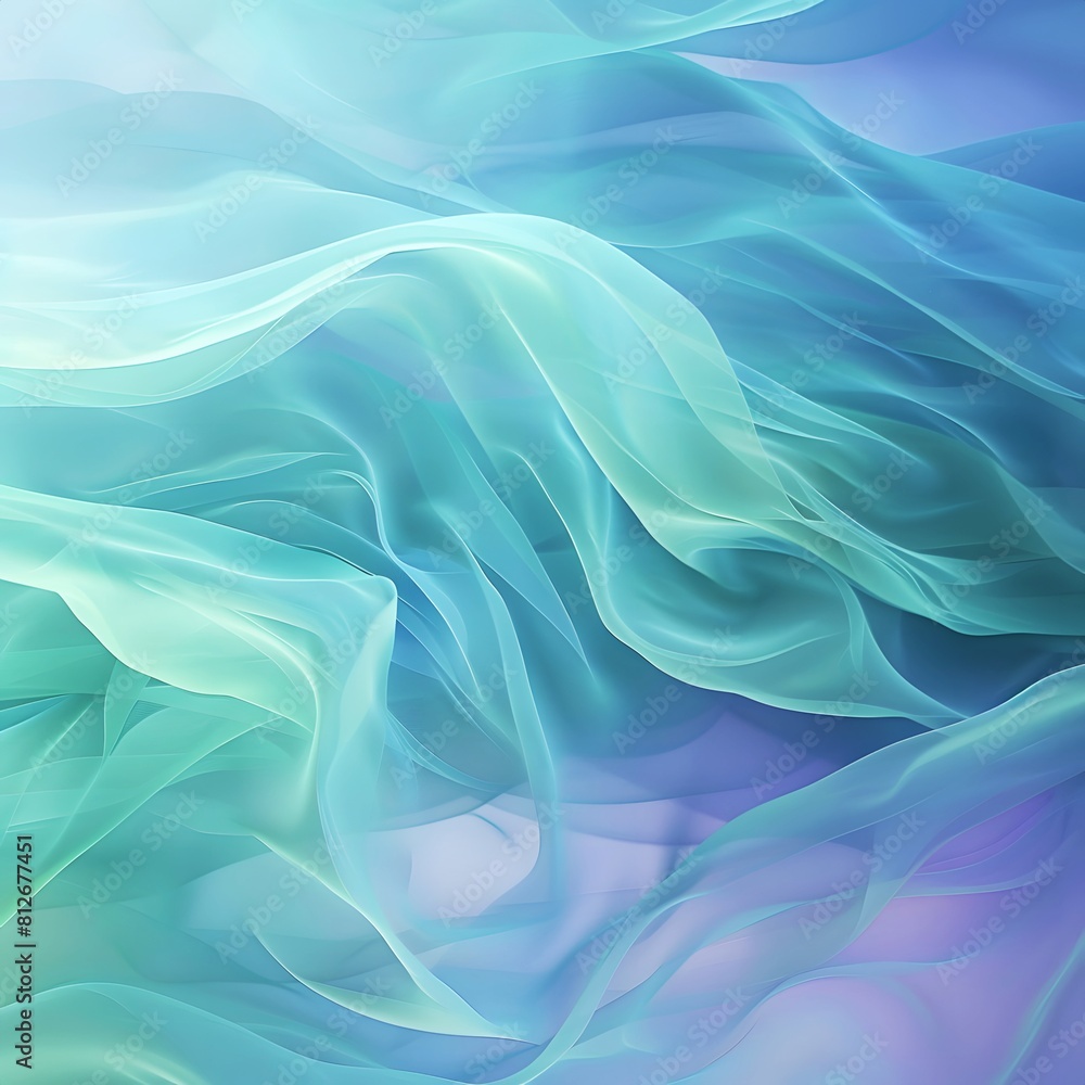 A blue and green fabric with a flowing pattern. A blue and green fabric with a flowing pattern.