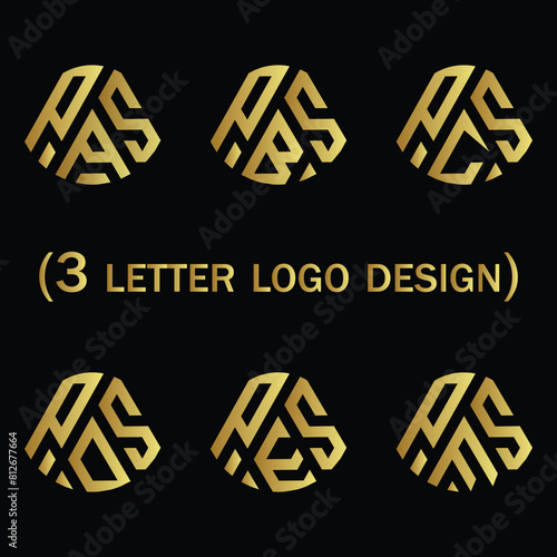 Creative 3 letter logo design PSA, PSB, PSC, PSD, PSE, PSF, 