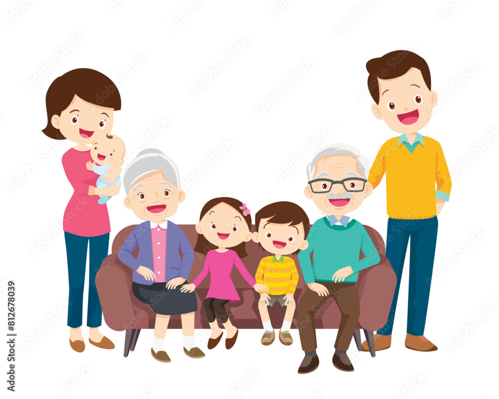 Big happy multi-generational family siblings relatives portrait Big happy multi-generational family siblings relatives portrait