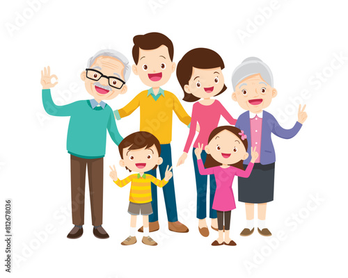 Big happy multi-generational family siblings relatives portrait